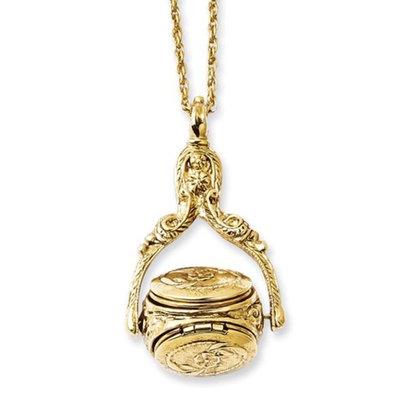 Fashion 3 sided Spinning locket Pendant Necklace - Picture 1 of 7